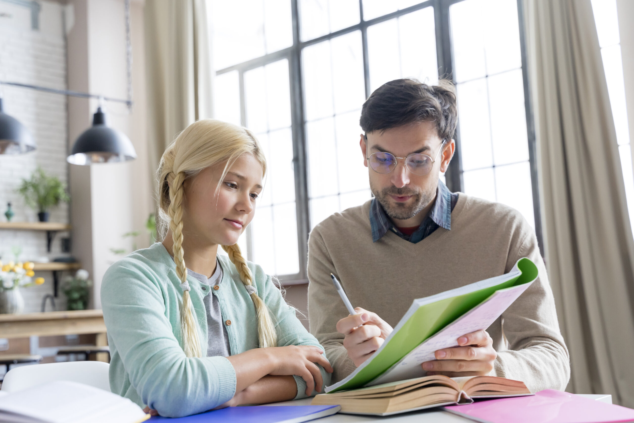 Life Coaching - father being tutor her daughter